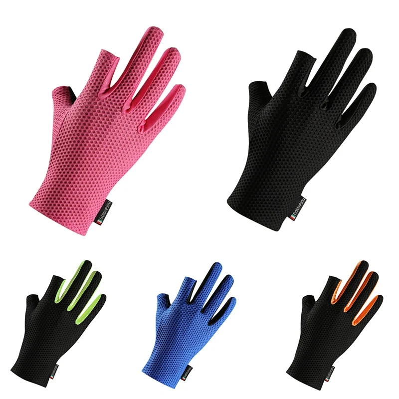 

Fishing Gloves 2 Cut Finger Anti Slip Sunshade Ice Silk Outdoor Cycling Handwear Sportswear Elastic Breathable Glove