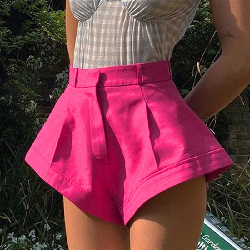 

Women Shorts All-match Wide Leg Short Sexy Leather Shorts Summer New Ladies Sexy High Waist Street Short