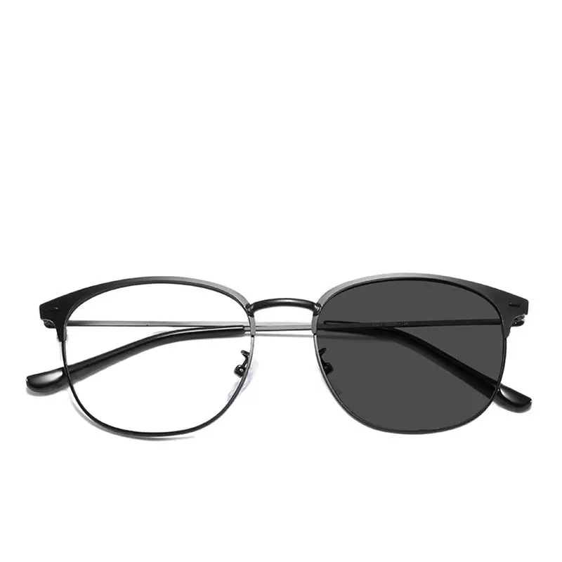 

2021 New Metal Frame Reading Glasses Photochromic Computer Eyeglasses For Men Women Square Semi-Rimless Gaming Lunettes Oculos