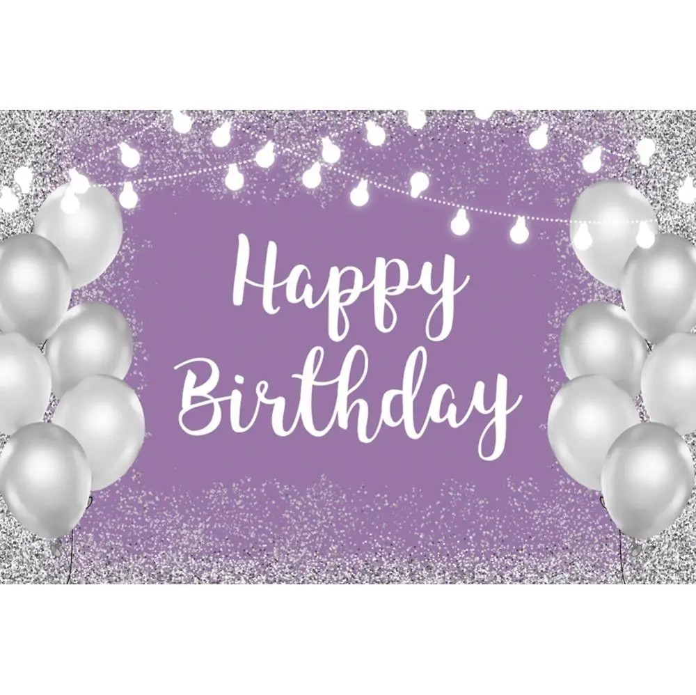

Yeele Birthday Ballon Silver Glitters Light Strip Party Photography Backdrop Photographic Decoration Backgrounds Photo Studio