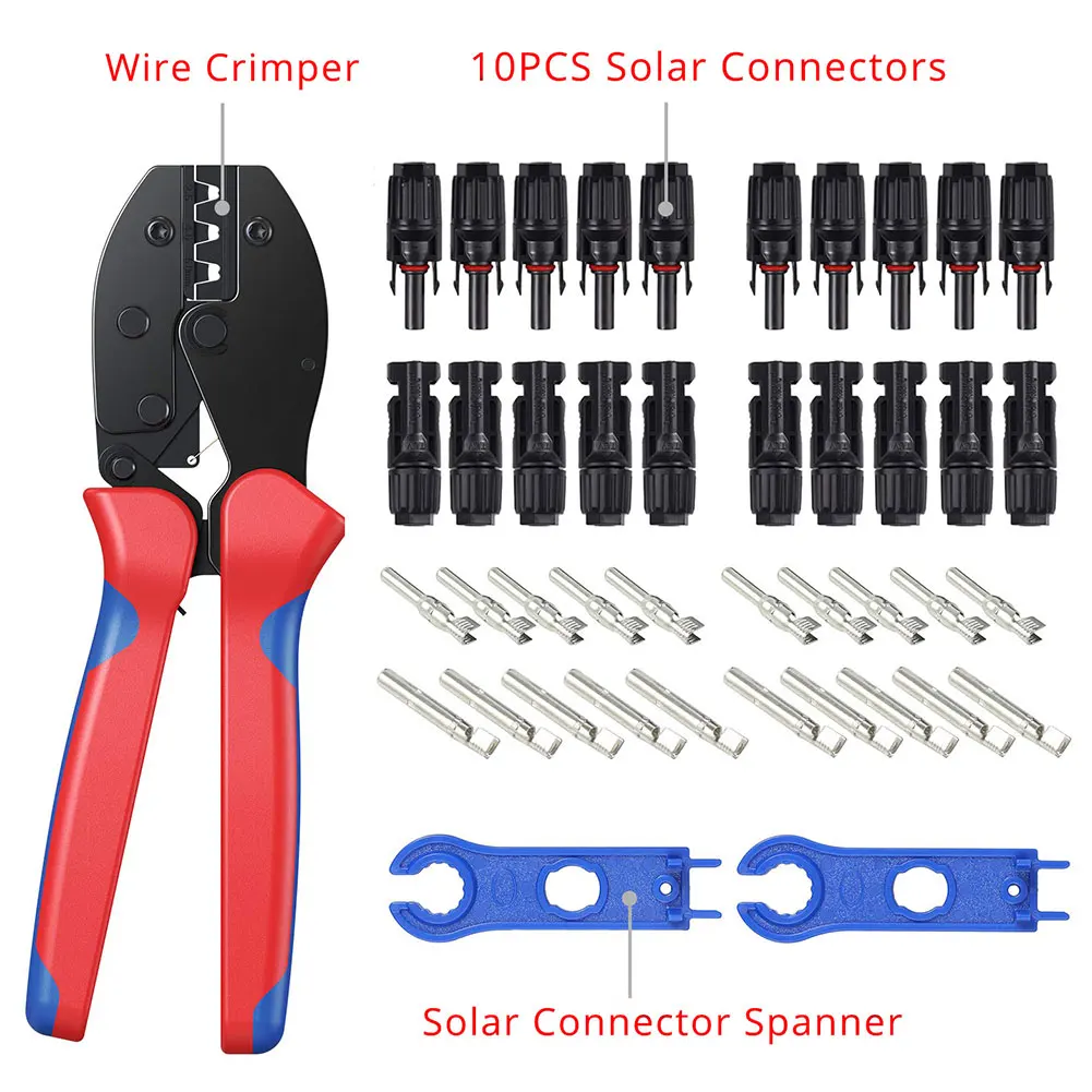 

Crimping Pliers Set Solar Panel PV Cable Stripper MC4 Wiring Connector Crimping Tool LY-2546B Solar Connector Spanner Wrench