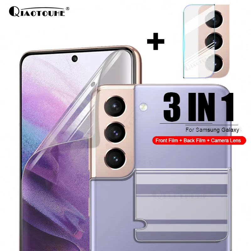 

3 in 1 Hydrogel Film For Samsung Galaxy S21 S20 Fe Ultra S10 S9 Plus S10e Screen Protector Note 9 10 Plus 20 Ultra Camera Glass