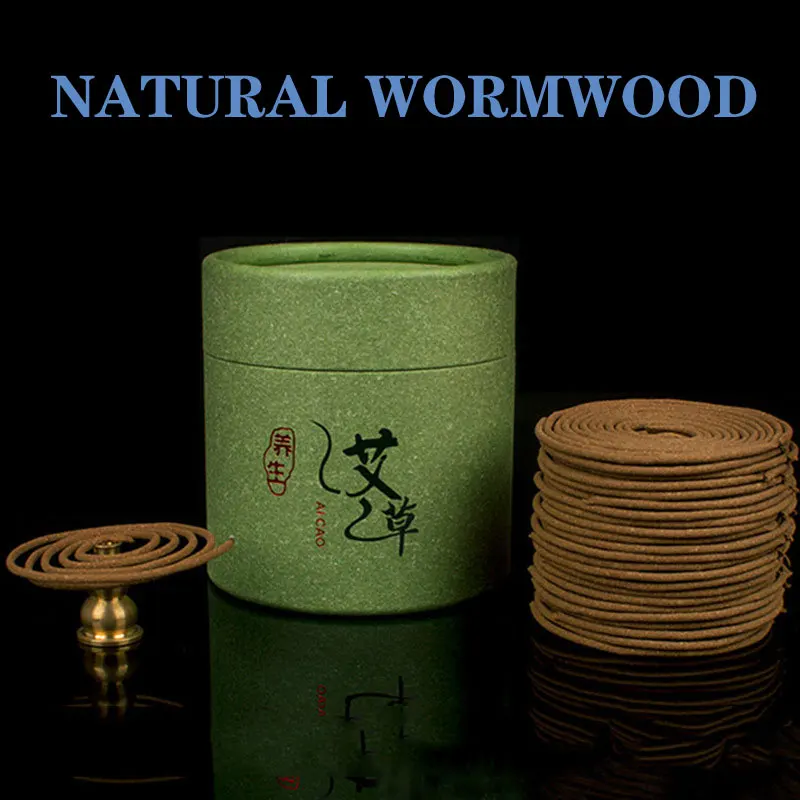 

48pcs/box Coils Natural Wormwood Incense Home Aromatherapy Maker Spice Antiseptic Refreshing Home Fragrance Coil Incense