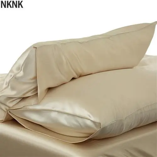 Queen/KING Silk Satin Pillow Case Bedding Pillowcase Smooth Home White Black Grey Khaki Sky Blue Pink Sliver | Дом и сад