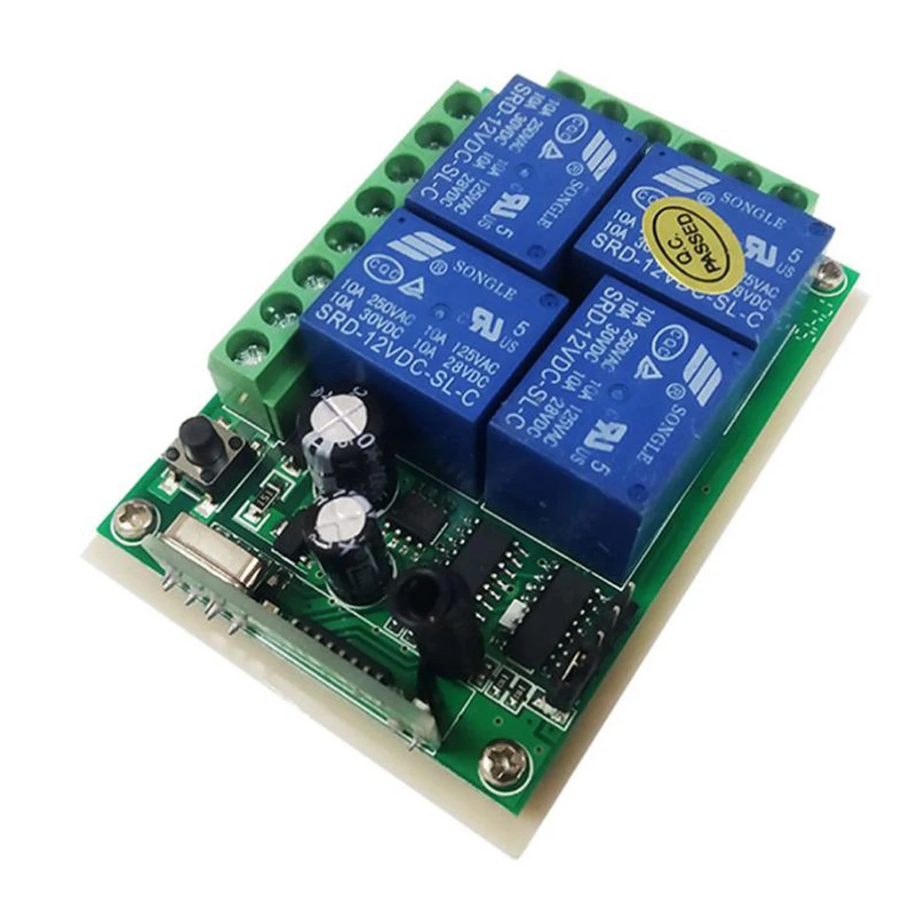 

Smart Home Wireless Switch - Remote Control, Automation Relay Module- for Light, Garage, Door Opener DC 12v, Black