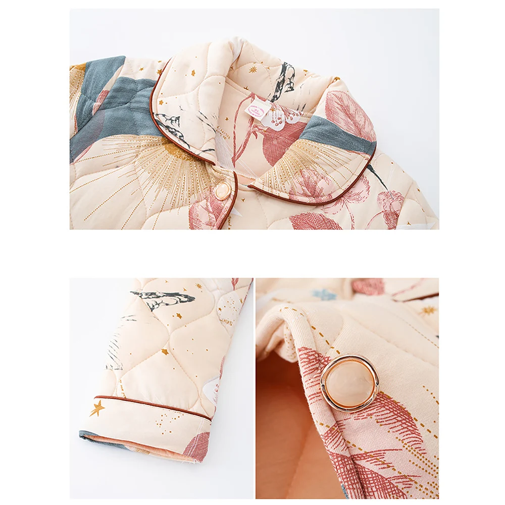 Women's Pajama Sets Plaid Christmas Pajamas For Women Winter 3-layer Cotton Nightie Casual Big Size Warm Thick Pyjamas Nightwear