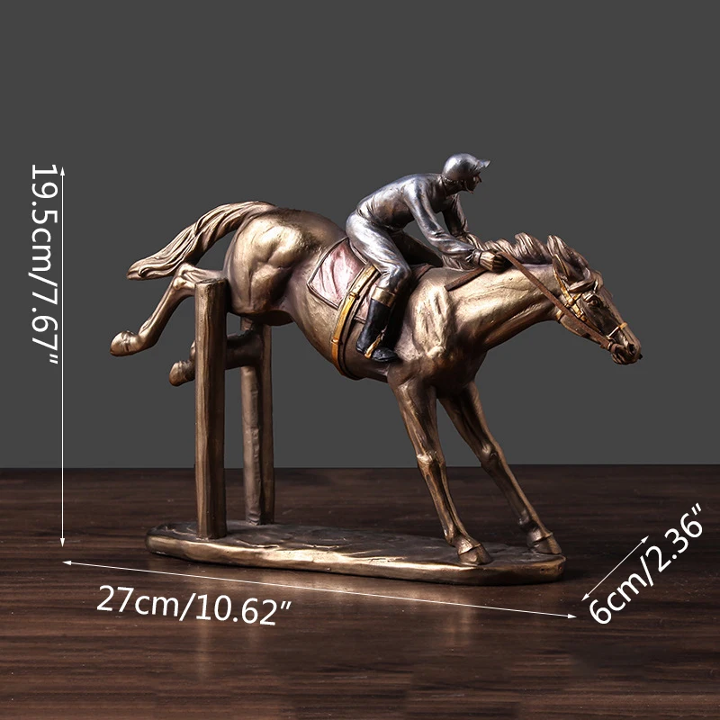 

European Horse Racing Knight Resin Ornaments Creative Crafts Gifts Miniature Living Room Desktop Home Decoration Accessories