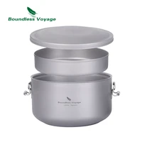 boundless voyage titanium lunch dinner bento box separated double layer daily office worker uncoated salad soup bowl