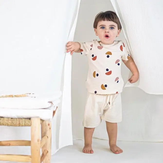 Kids T-shirts OZ Brand 2021 Spring Summer New Design Boys Girls Fashion Dot Print Pants Baby Child Cotton Cute Outfits Clothes | Мать и