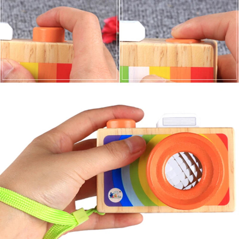

Toy Camera Cute Cartoon Baby Wooden Toy Kid Christmas Birthday Room Decor Photography Wooden Camera Gift Playing House Tool