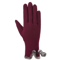 2021 fashon wool ball fleece thermal gloves touch screen female long warm gloves women touchscreen cotton winter womens gloves