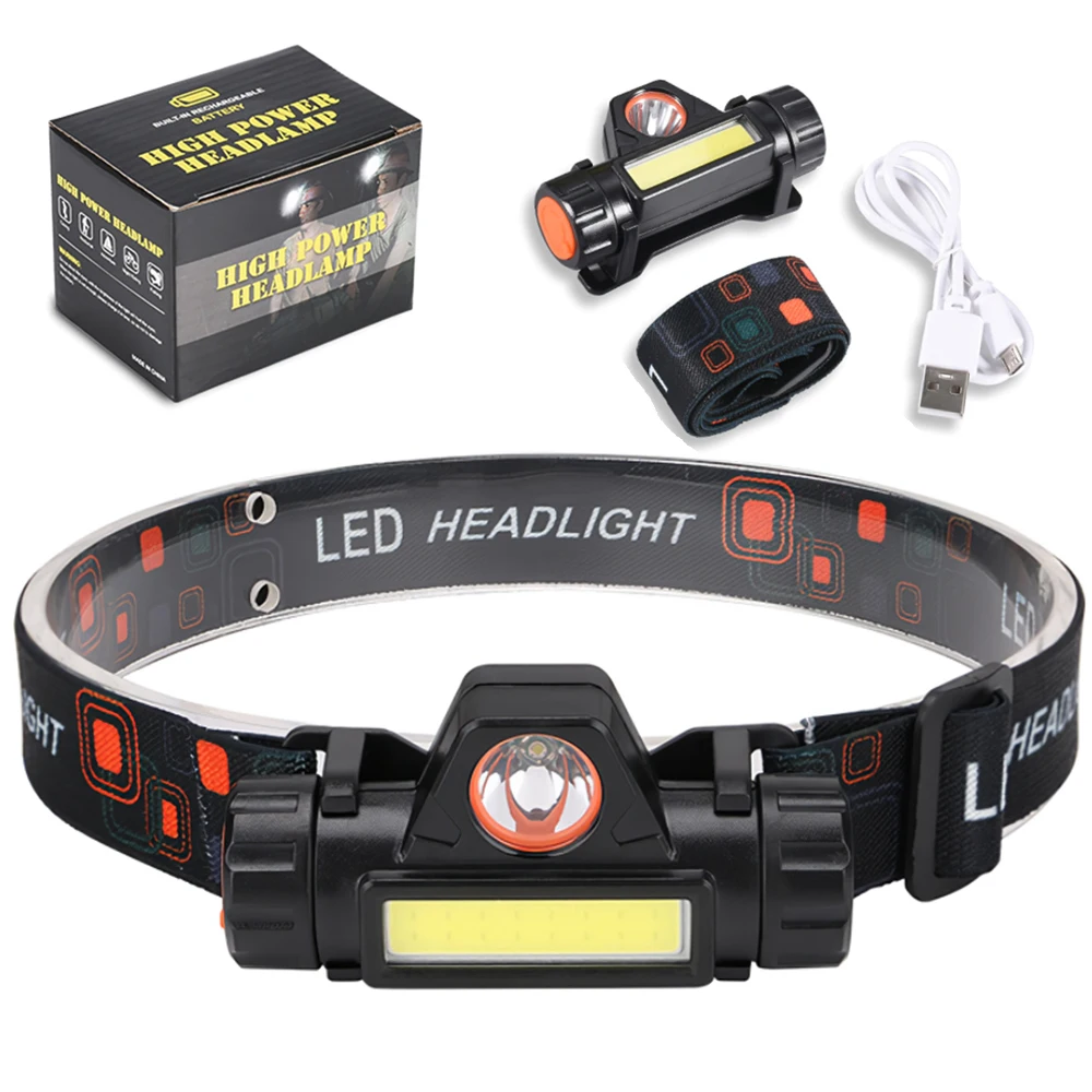 

Portable Outdoor Camping Headlamp Mini Flashlight Lantern XPE Lamp Beads COB Waterproof Led Headlight Cycling Running Lights