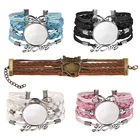 Основа для браслета женская кожаная, 25 мм, 5 шт., браслет с натуральными камнями