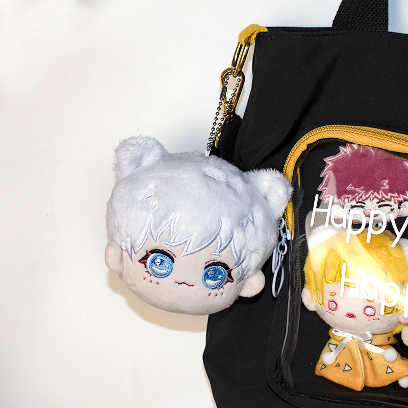 

Anime Jujutsu Kaisen Gojo Satoru Cute 10cm Plush Dango Dolls Bag Pendant Keychain Keyring Toy Xmas Gift Cosplay