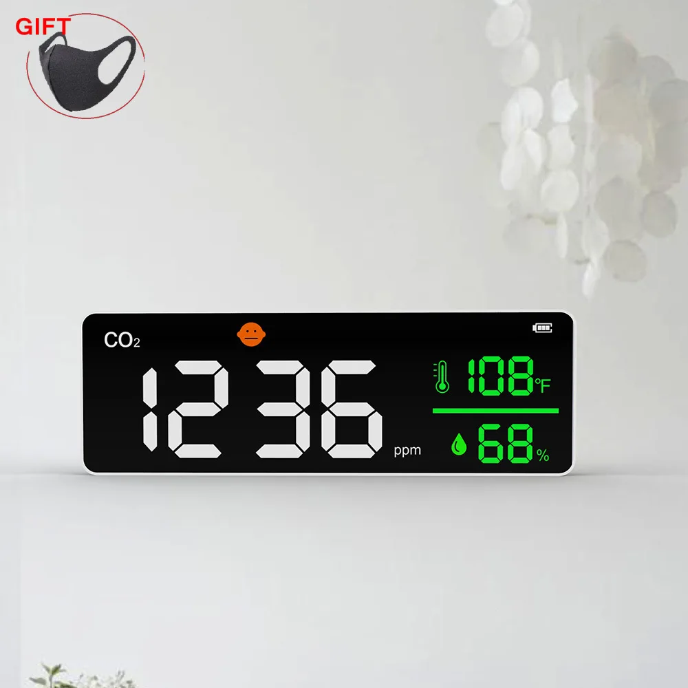 

Co2 Wall Air Quality Monitor DM1306 Carbon Dioxide Detector Medidor with Alarm Function Room Air Temperature Humidity Detector