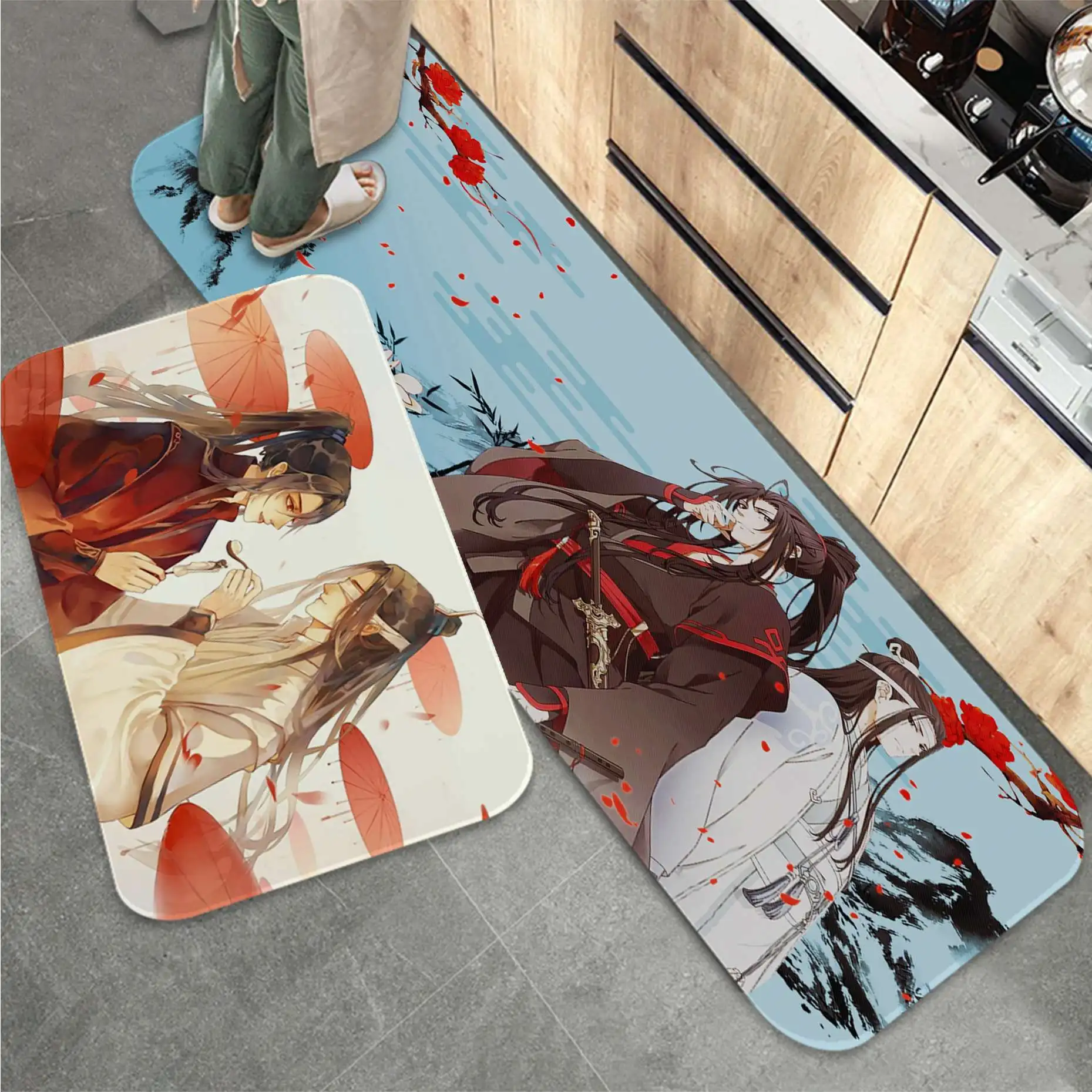 

Mo Dao Zu Shi MDZS Printed Flannel Floor Mat Bathroom Decor Carpet Non-Slip For Living Room Kitchen Welcome Doormat