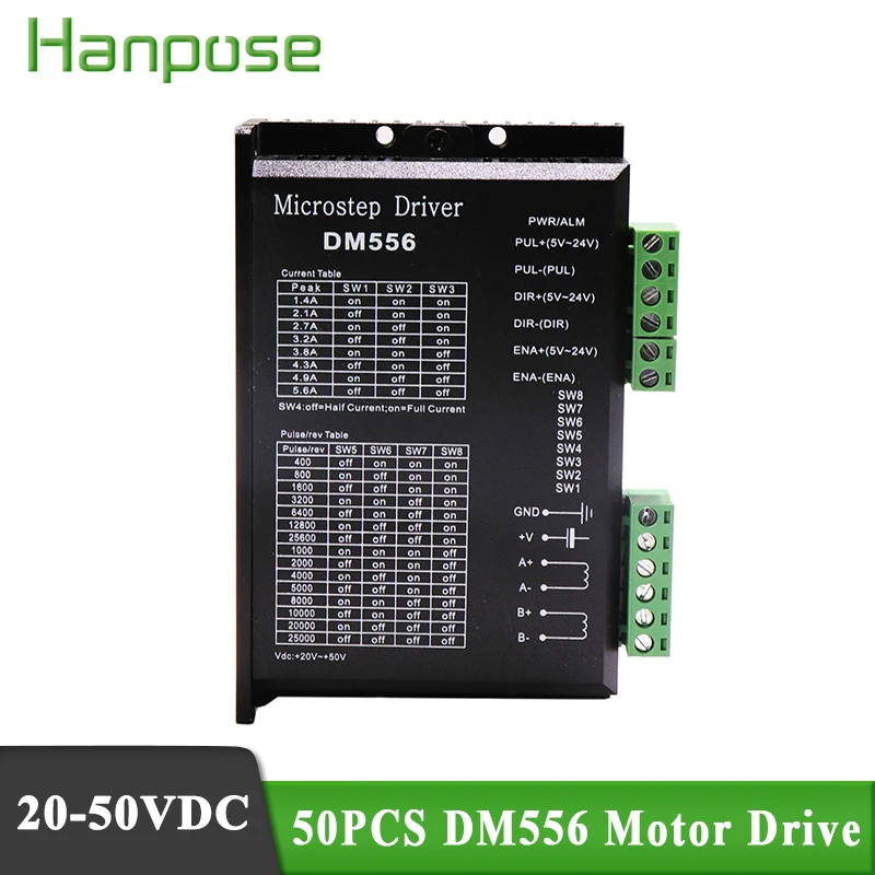 

50pcs Digital Stepper motor driver DM556 2 phase 5.6A for 57 86 stepper motor NEMA23 NEMA34 for 57/86 Series motor drive