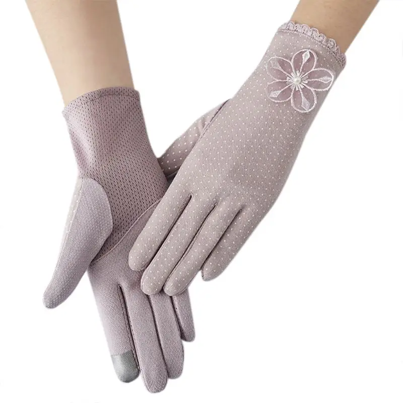 

Women Summer Driving Gloves Non-Slip Touchscreen Sun Protection Bowknot Mittens