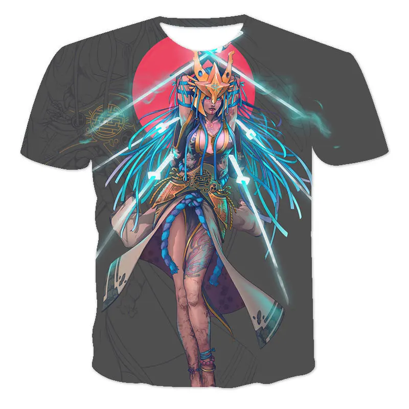 

Artist Anime 2021 Spring And Summer New Boys And Girls 3D Pattern Short-Sleeved T-Shirt O-Neck Teenager Hip-Hop Cartoon 4T-14T