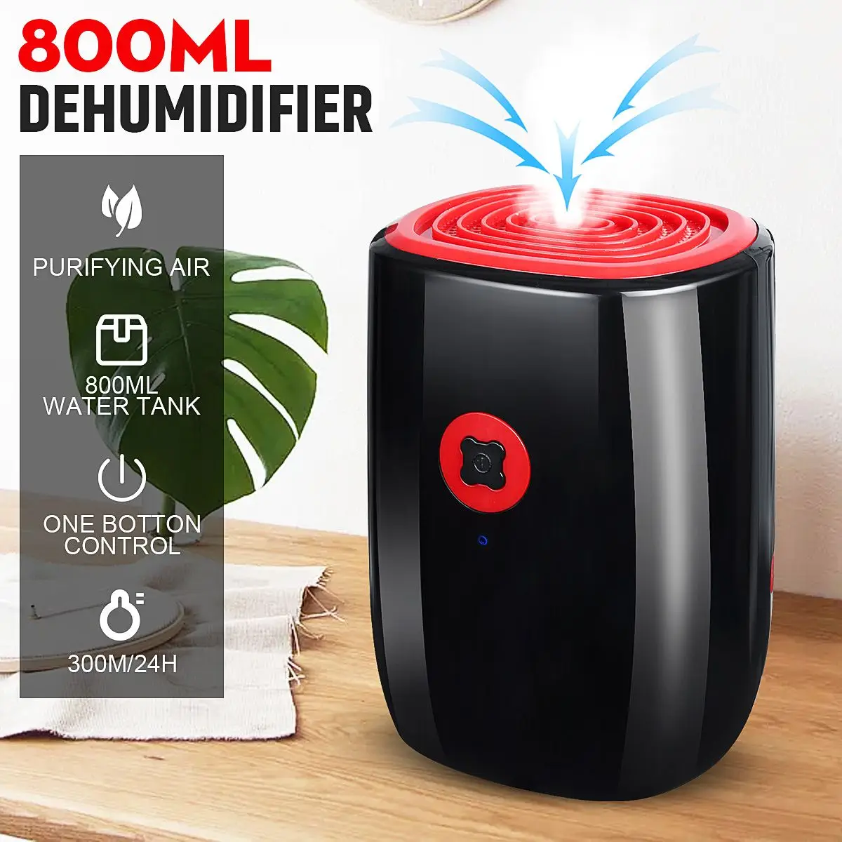 

NEW 800ML Electric Air Dehumidifier 22W Mini Household Dehumidifier Portable Cleaning Device Air Dryer Moisture For Home