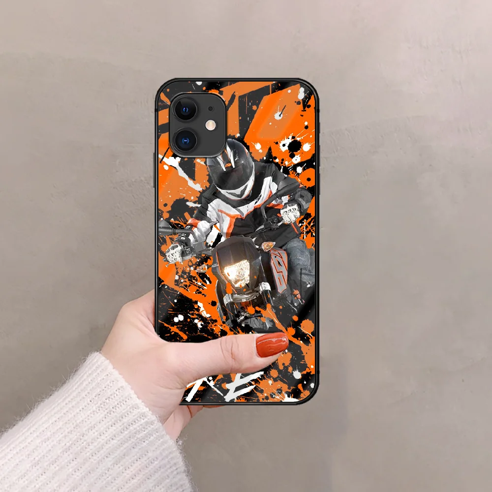 

Motorcycle Moto Phone Tempered Glass Case Cover For IPhone 5 6 7 8 S Plus X Xr Xs 11 12 Pro Max Se 2020 Mini Bumper 3D Back Etui