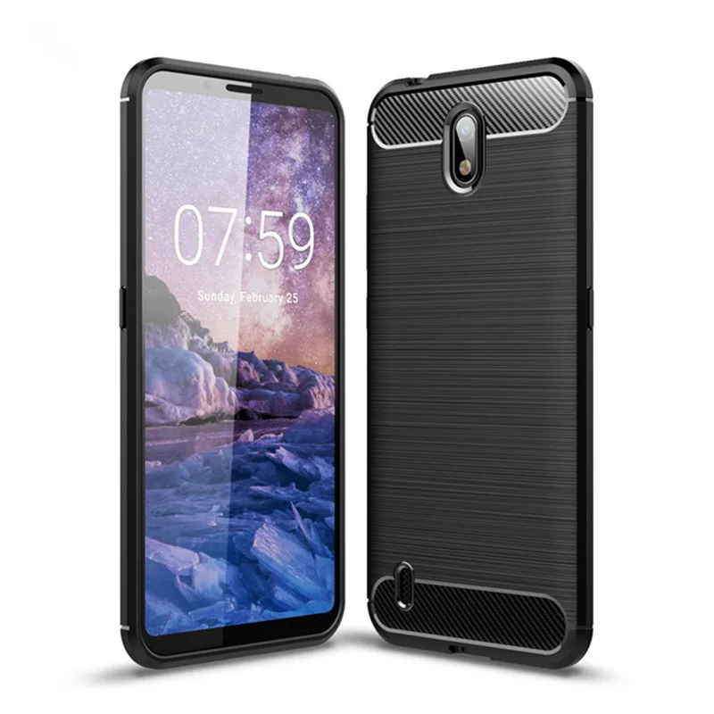 Мягкий силиконовый карбоновый чехол для Nokia C1 7 2 6 3 1 5 противоударный защитный
