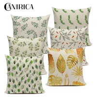 canirica plant cushion cover leaves pillow cover for living room decorative pillows 45x45cm nordic home decor customized pillow