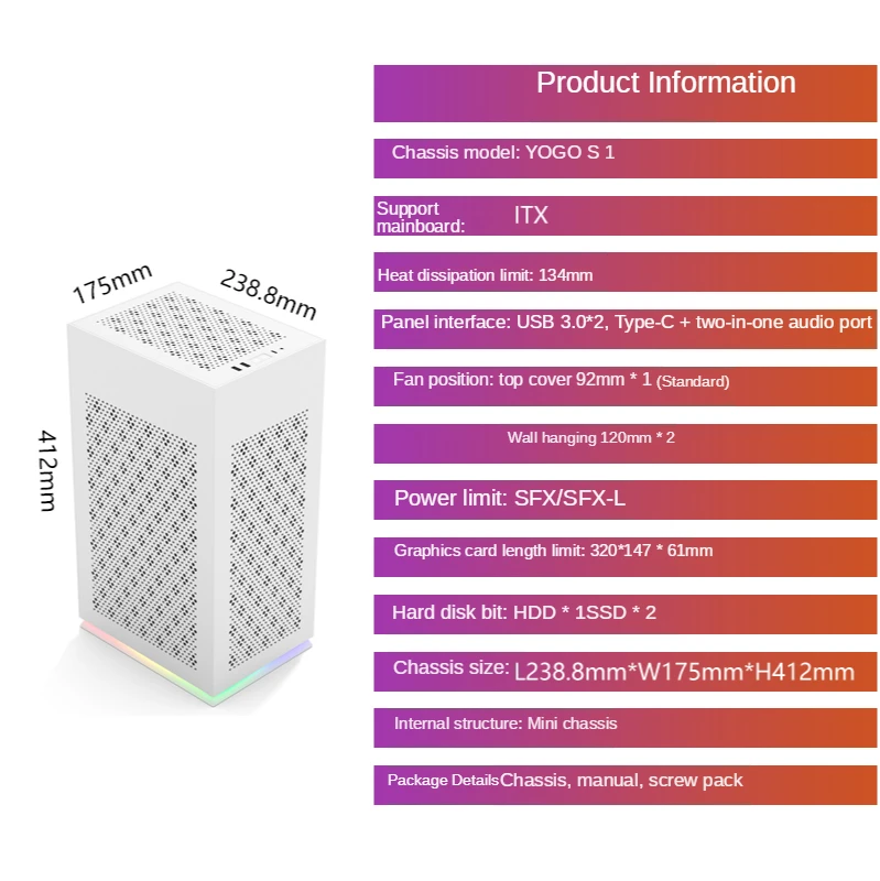 Yogo S1 Mini Computer Case Small Mini ITX Case Personalized DIY Desktop RGB Case pc case full atx tower itx case chassis