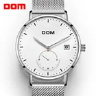 Часы DOM мужские деловые, брендовые Роскошные водонепроницаемые уникальные модные повседневные кварцевые наручные
