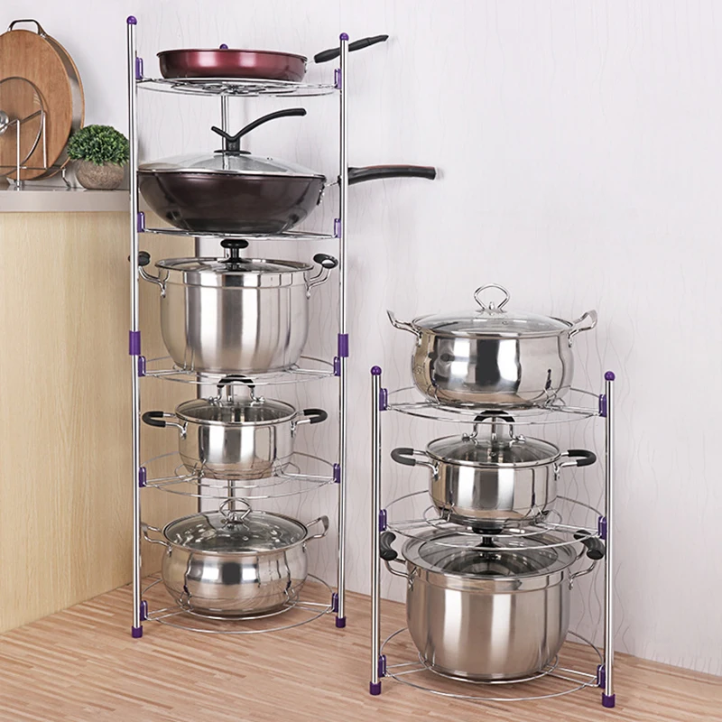 

5-Layers Kitchen/Bathroom Shelf Portable Space Saving Basin Pot Combinatorial Storage Racks Durable Sundry Organizer Holders