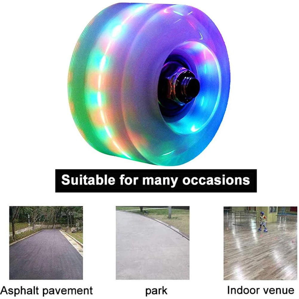 

4pcs LED Skate Wheels Beginner's Roller Blades Replacement Wheel Skateboard Skate Wheels Sliding Roller Lights Colorful