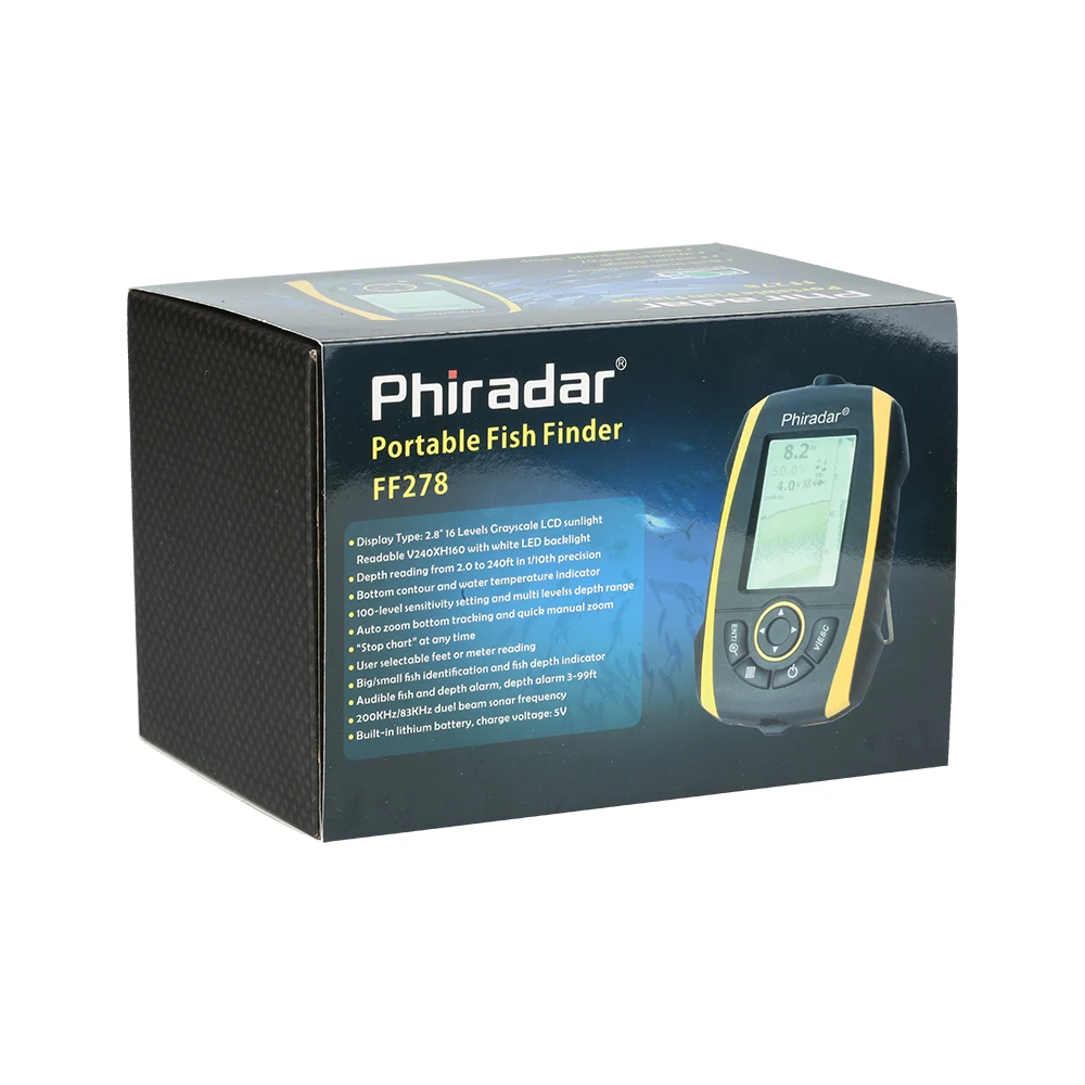 Оригинальный Phiradar FF268A портативный рыболокатор перезаряжаемый двойной луч
