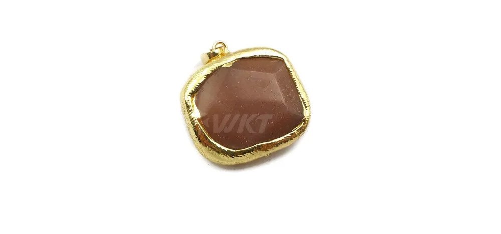 WT-P1468 кулон из натурального камня клубника камень/Амазонит/метист камень с золотой Гальванизированный модные подвески, ювелирные изделия