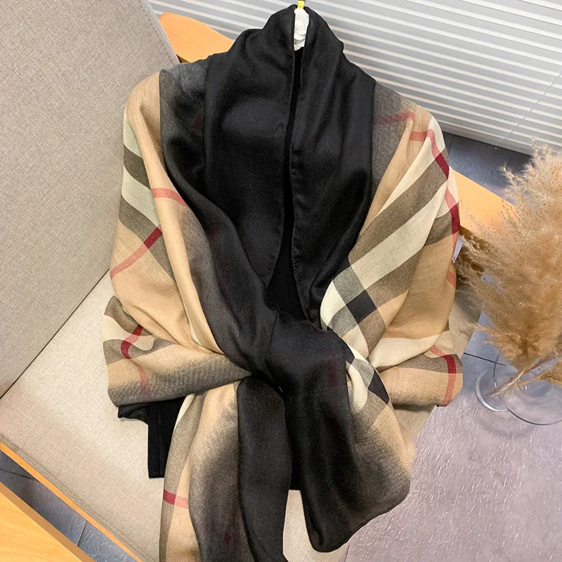 

Брендовый хлопковый шарф, роскошные женские Большие шали, Пашмина, хиджаб, фуляр, дизайнерские женские шарфы с принтом