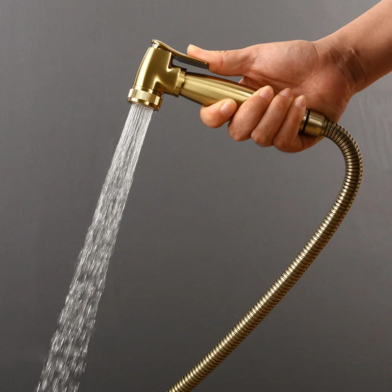 Hot & Cold Mixer Toilet Bidet Sprayer Kit. Black Brushed Gold Chrome Wall Mounted Faucet Quality Brass Women Flusher | Обустройство