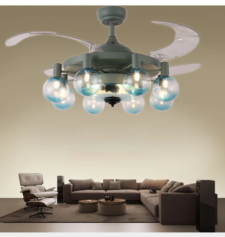 Светодиодный потолочный вентилятор светильник для гостиной спальни столовой