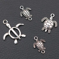 9pcs ocean charm cute turtle metal pendants earring necklace diy jewelry handicraft accessories findings a2201