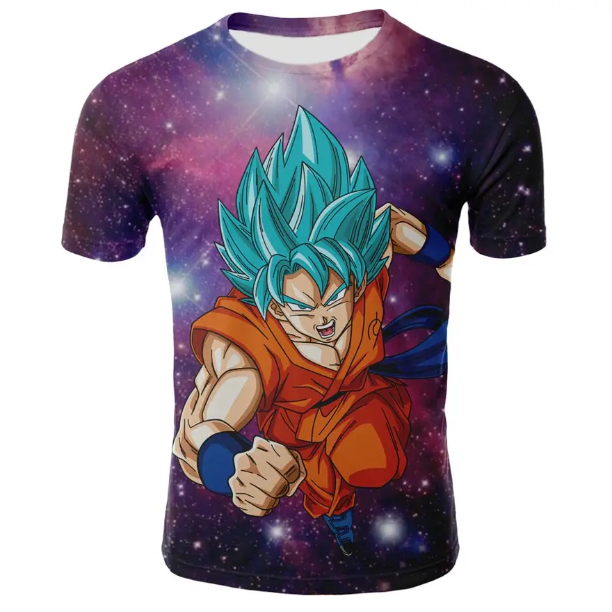 Детская футболка с 3D принтом Жемчуг дракона Супер сайян черная для мальчиков и