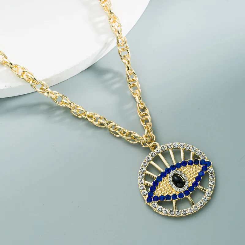 Стразы кристаллическое ожерелье от сглаза для женщин металлическая