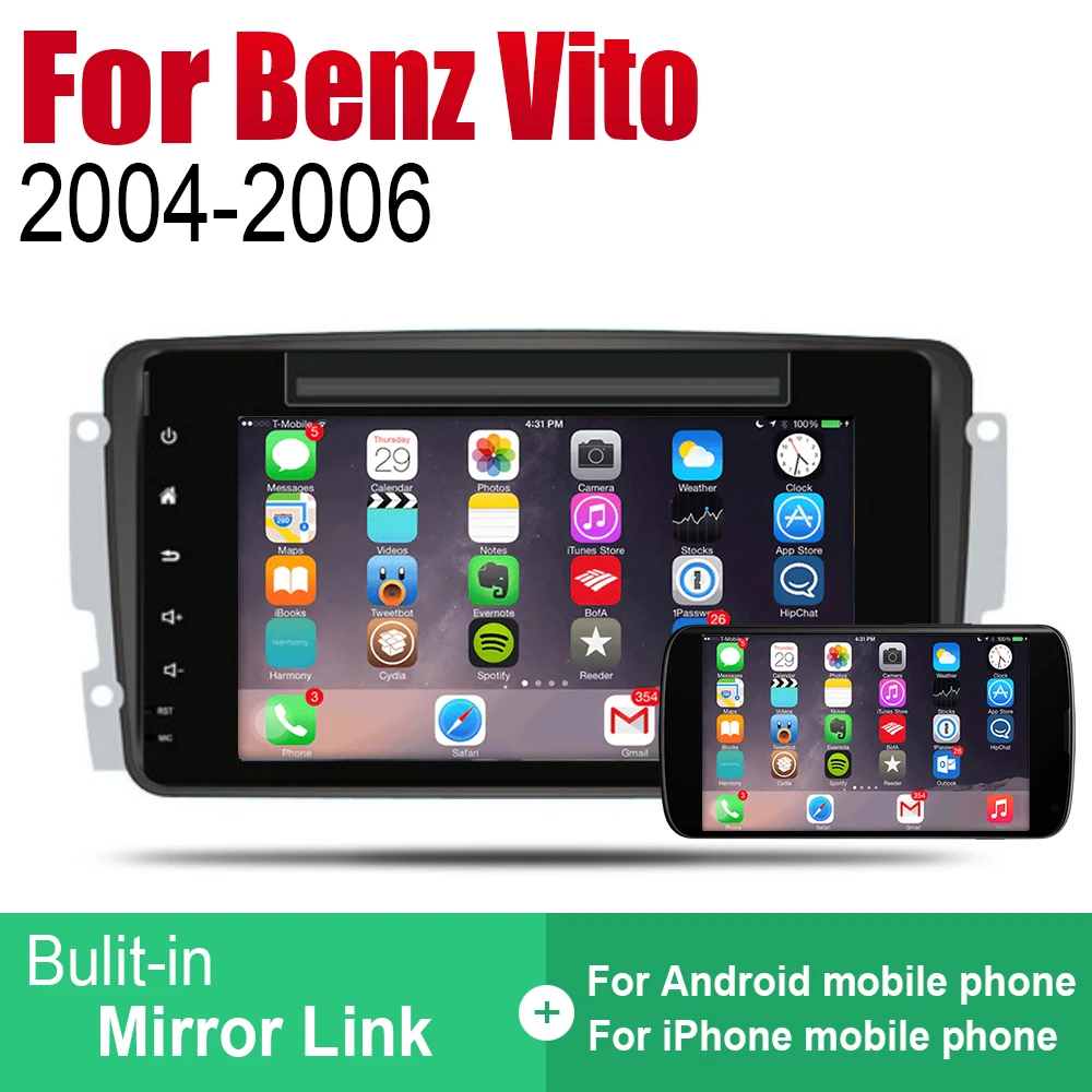 Автомобильный DVD GPS навигатор Android для Mercedes Benz Vito 2004 ~ 2006 NTG плеер навигация WiFi BT