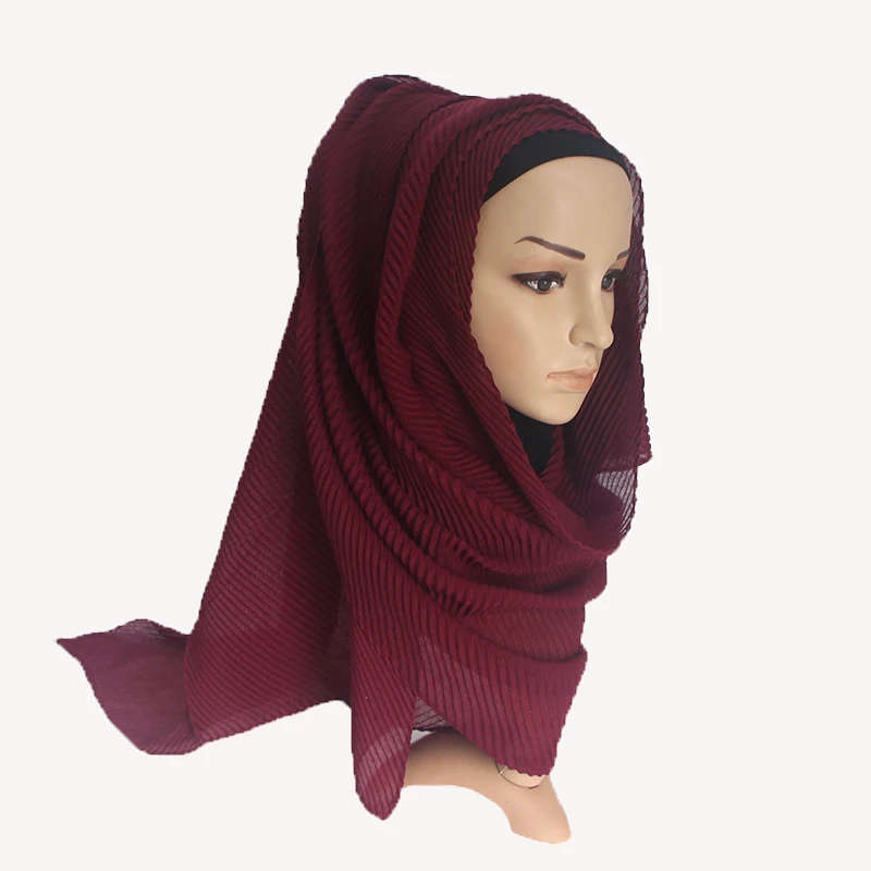 

Cotton Linen Crumpled Muslim Hijab Bandanas Head Wraps Muffler Scarves Shawls for Women Headscarf Moslem Hijabs Hair Accessories