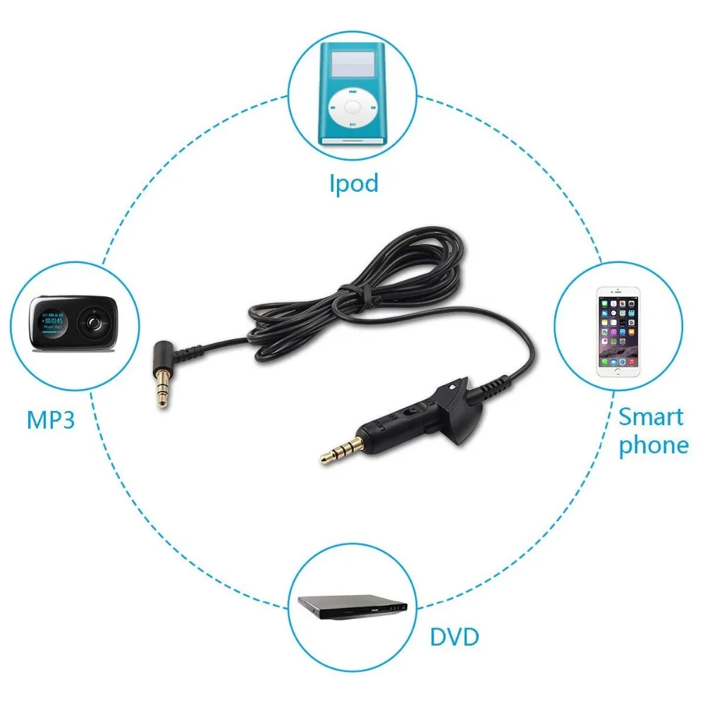 Сменный стерео аудио кабель удлинитель OFC Aux музыкальный шнур провод для Bose QC15 QC2