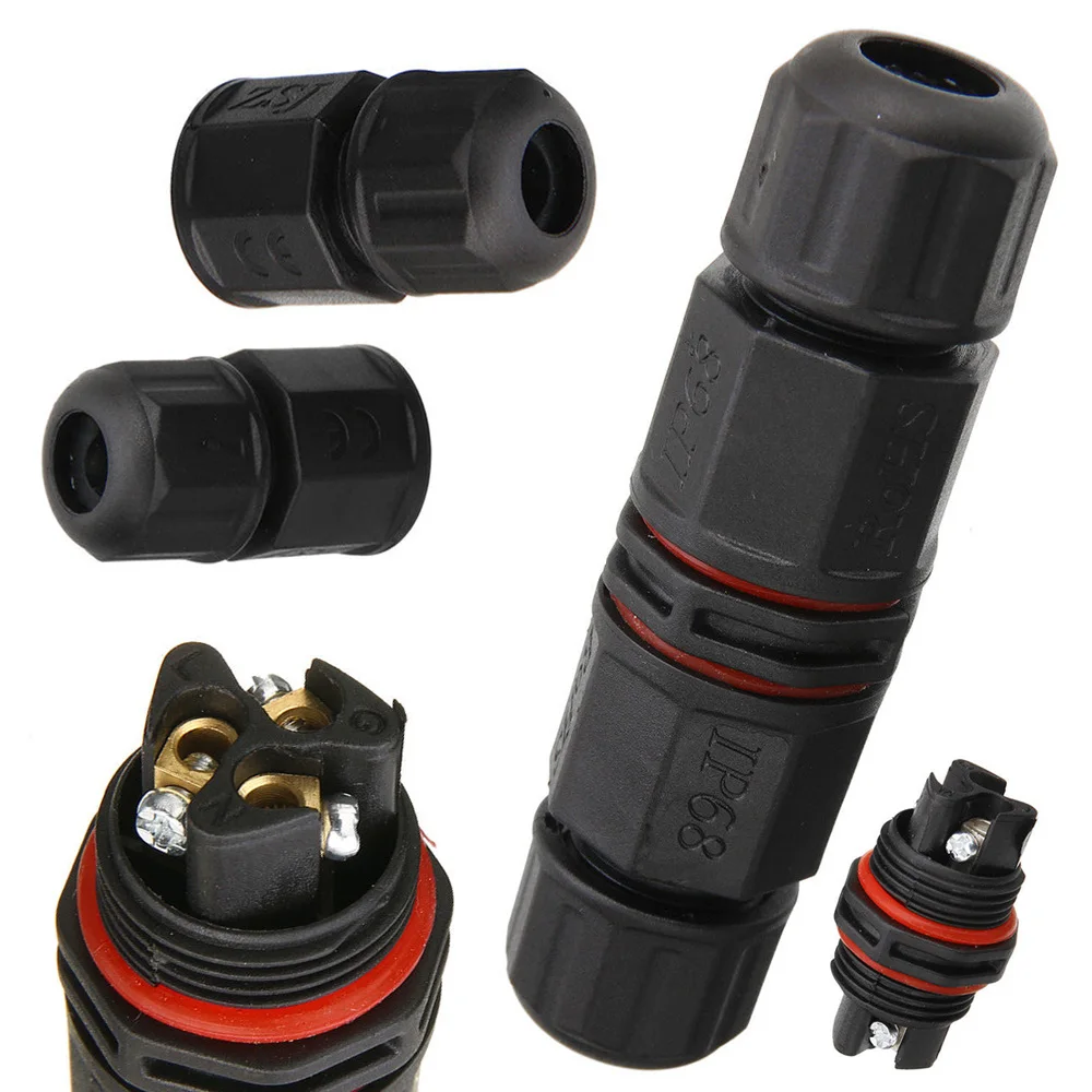 

Wire Connector Plug Black 1Pcs Waterproof Electrical 2 Pin 3 Pin Outdoor IP67 Sale Stock Latest Practical