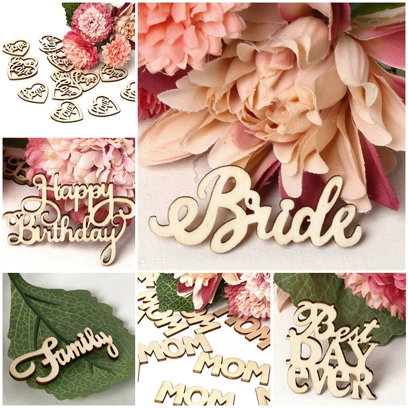 Деревянные украшения 15 шт./лот подвесные деревянные для семейных английских букв