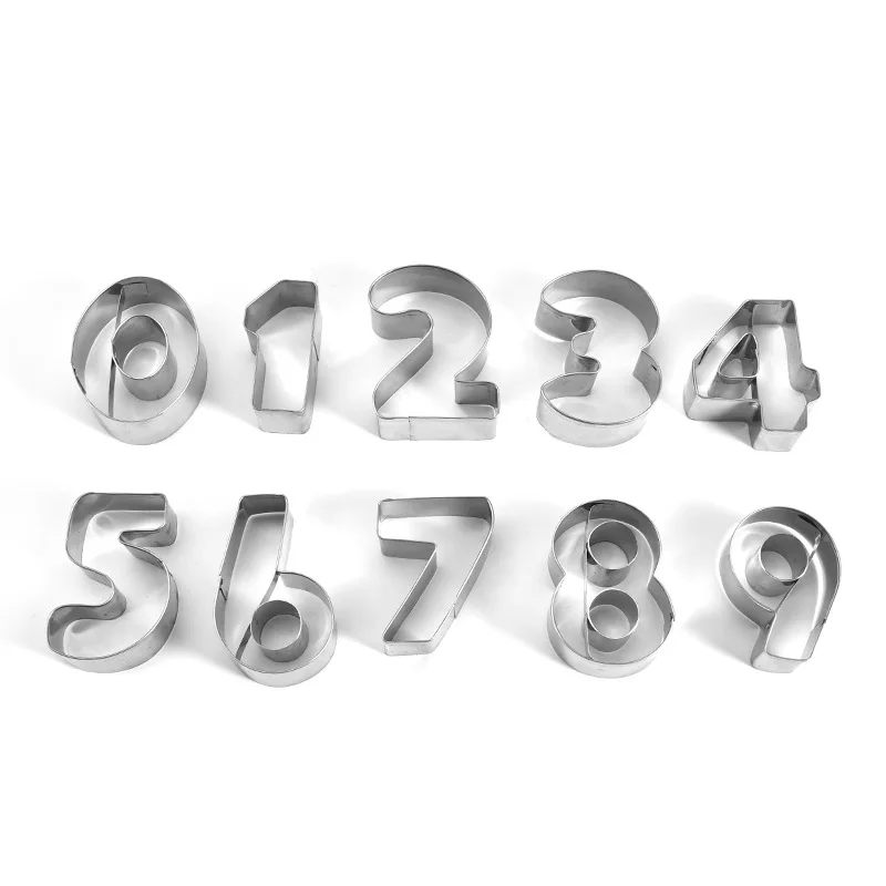 Набор ножей для печенья с цифрами буквами 26 шт. алфавит 10 № инструменты