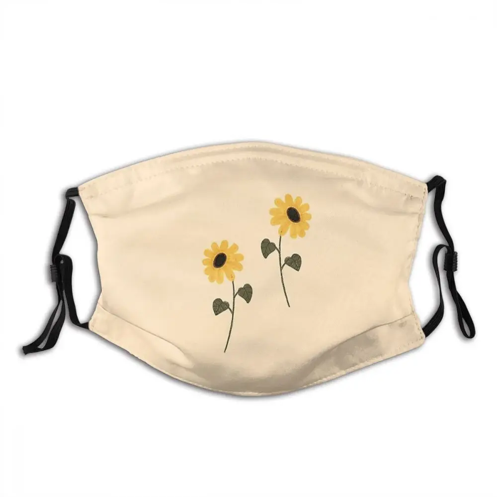 

Sunflower Aesthetic Reusable Trendy Mouth Face Mask with Filters Anti Haze Dustproof Earloop Protection Cover Muffle for Adult