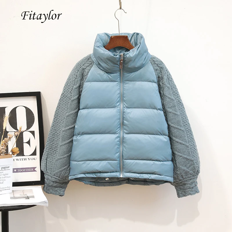 Fitaylor новинка зимняя женская теплая парка на 90% белом утином пуху воротник стойка