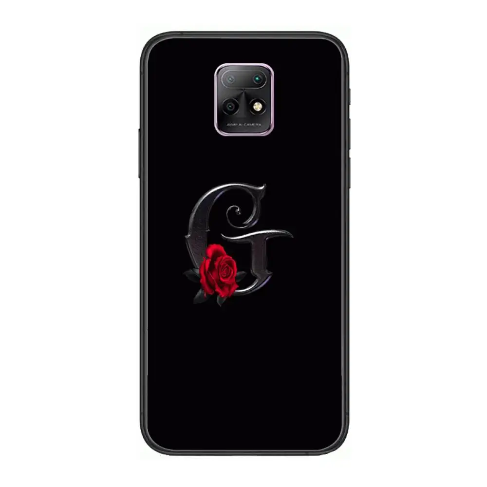 

Roses and English letters Phone Case For XiaoMi Redmi 10X 9 8 7 6 5 A Pro S2 K20 T 5G Y1 Anime Black Cover Silicone Back Pretty