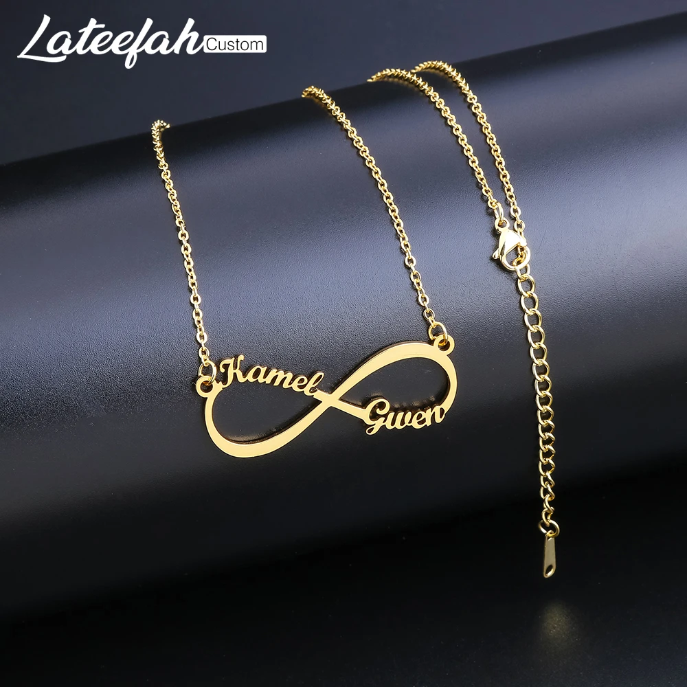 Lateefah индивидуальное ожерелье из нержавеющей стали с именем бесконечности на