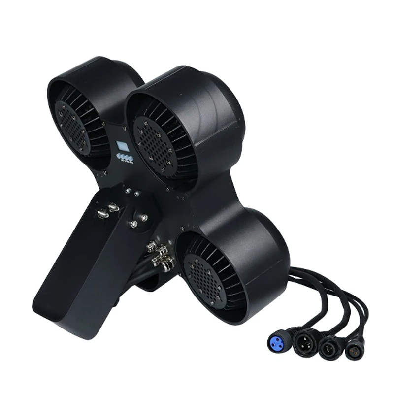للبيع 4 قطعة رحلة حالة DJ معدات الإضاءة 4*100w COB Led الباردة الدافئة الأبيض 2in1 4 عيون للماء أضواء للمسرح